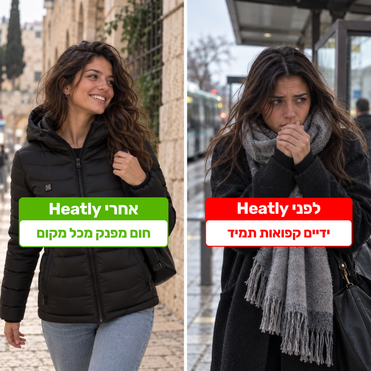המעיל המחמם של Heatly - שימו סוף לקור של החורף בשניות בודדות 🔥